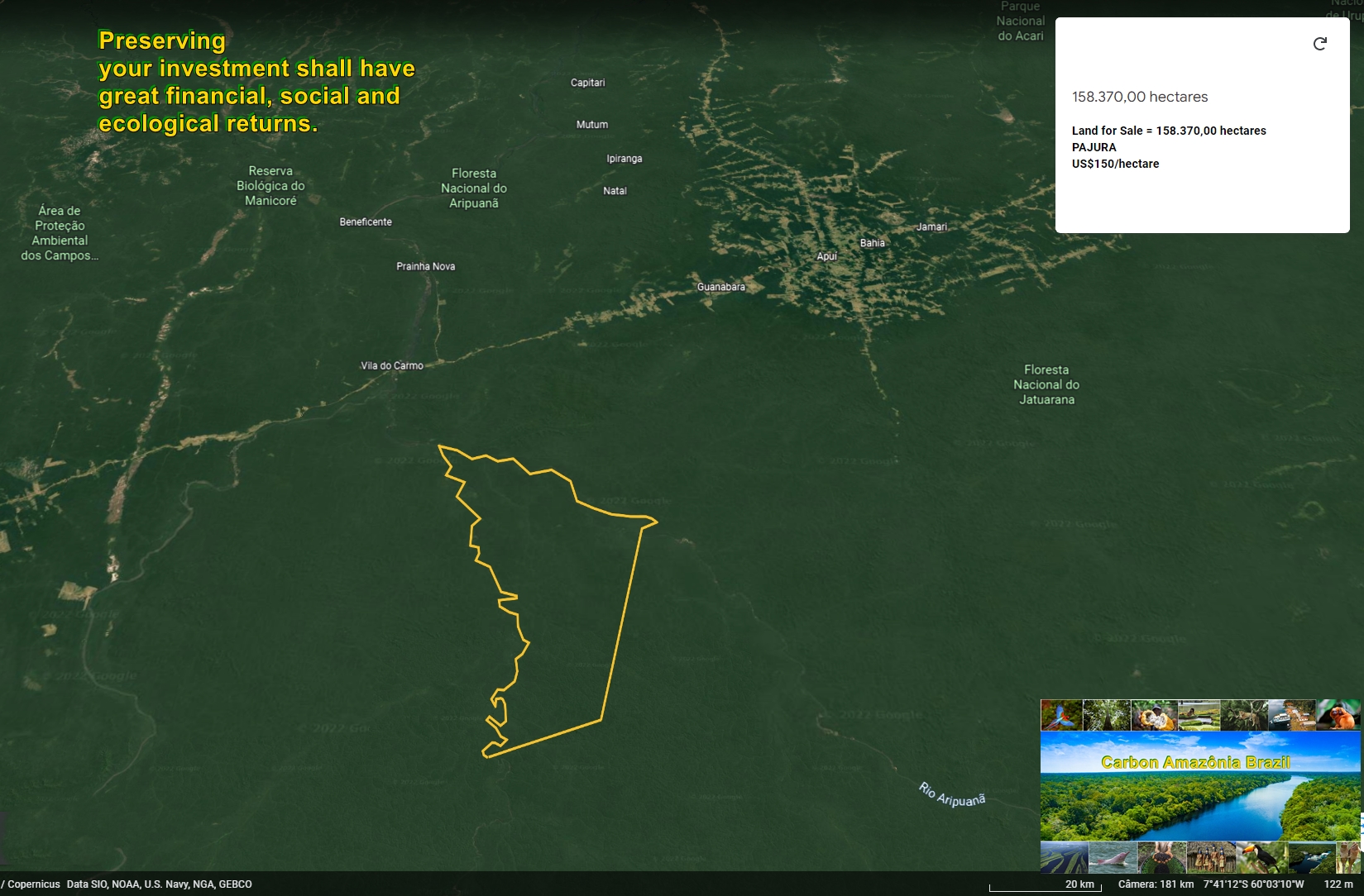 Carbon Amazônia Land for Sale